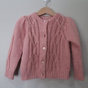 Toddler Girl PINK CHICKEN Cardigan Sweater toddler girl size 4Y / 4T Light Pink